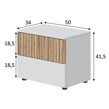 Medidas exactas de mesita blanca y madera compacta ideal para dormitorios pequeños