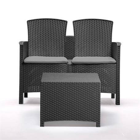Conjunto de mesa y sillones de jardín