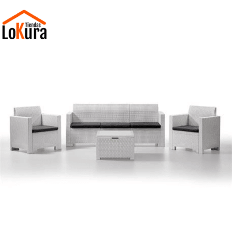 Conjunto muebles jardín blanco