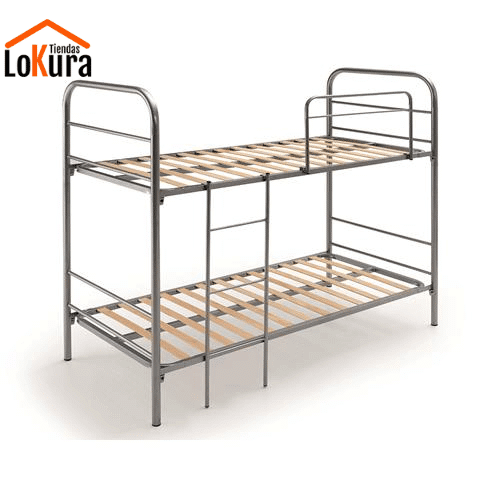 Litera de acero cama con escalera