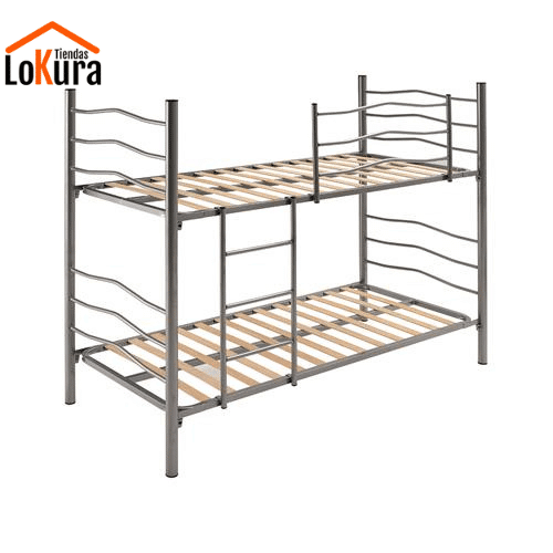 Litera de metal de 190 x 90 cm con  estructura de tubo de acero red 50 proporciona estabilidad y resistencia altura 171cm