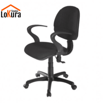 Silla escritorio ergonómica en color negro con diseño moderno y ajuste de altura