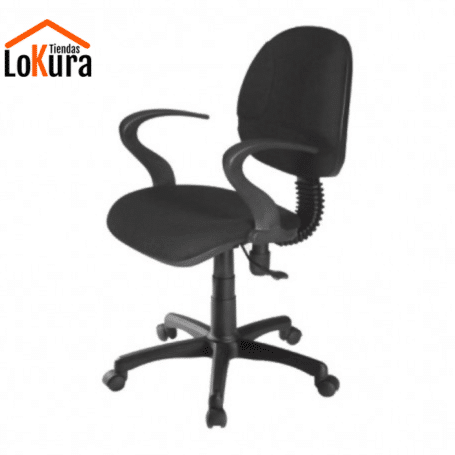 Silla escritorio ergonómica en color negro con diseño moderno y ajuste de altura