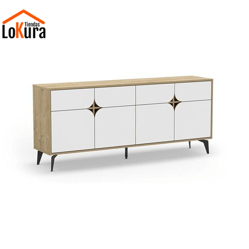 Aparador de melamina para comedor medidas de 185x40x79 cm y amplio almacenamiento