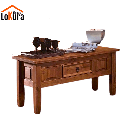 Mesa baja de salón rustica