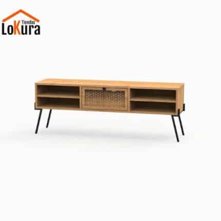 Mesa de Madera para Televisión Evan color roble
