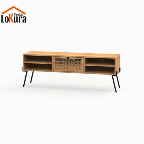 Mesa de Madera para Televisión Evan color roble