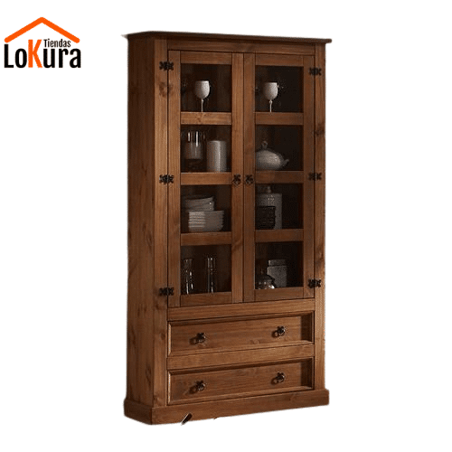 Vitrina de pino macizo