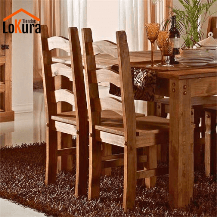 sillas de madera de pino rusticas