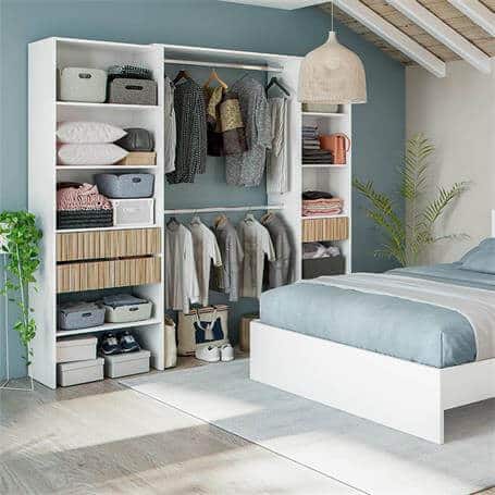vestidor blanco y madera