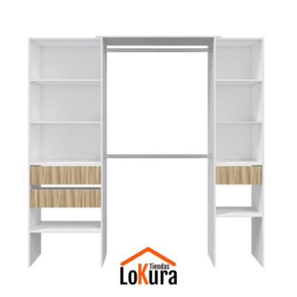 vestidor blanco y madera