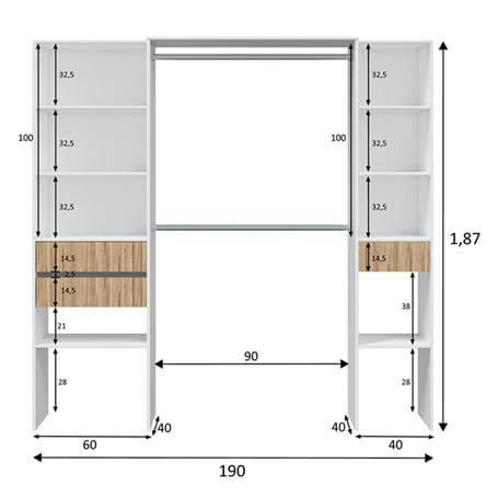 vestidor blanco y madera