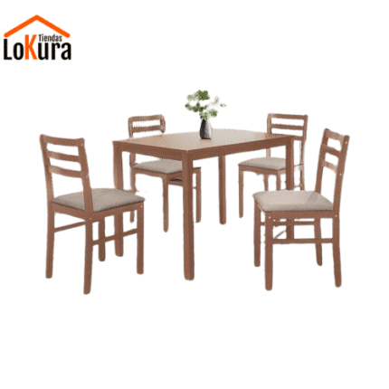 Comedor madera 4 sillas, juego de mesa de comedor y 4 sillas de madera
