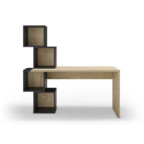 Escritorios con estantes de madera