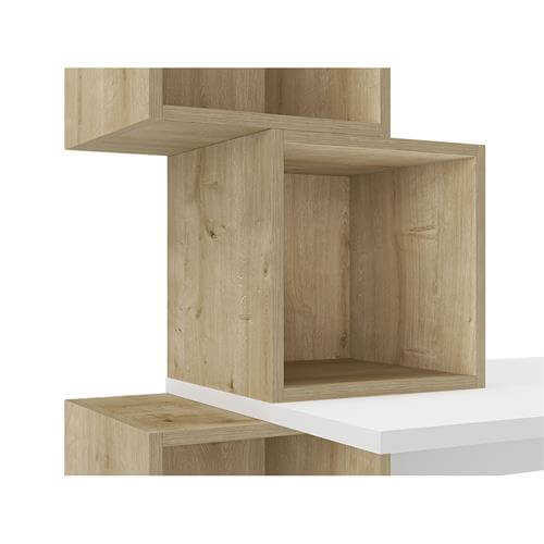 Escritorios con estantes de madera