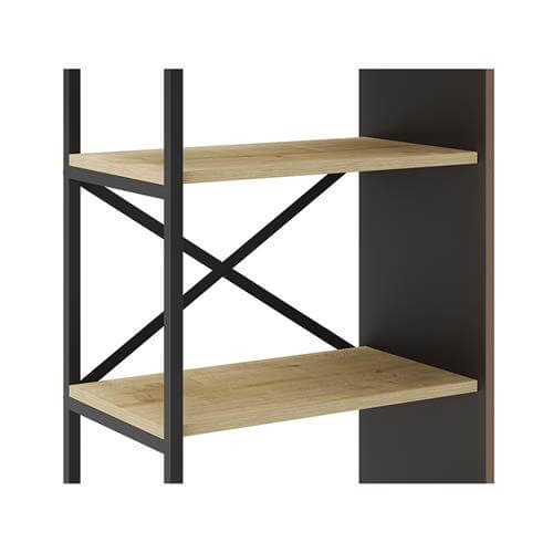 Estantería metálica decorativa de diseño industrial con madera y metal
