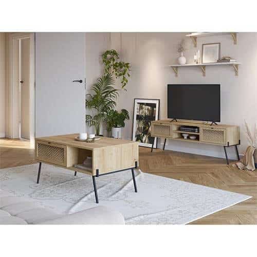 Mesa baja madera y hierro