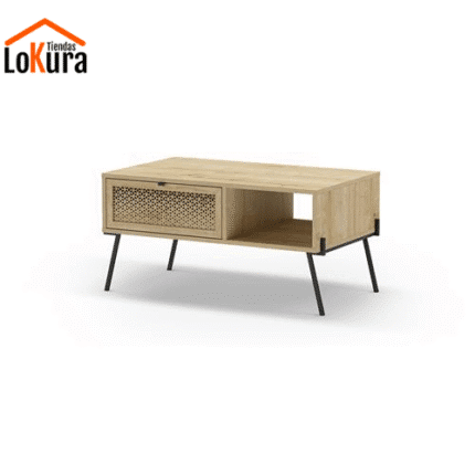 Mesa baja madera y hierro