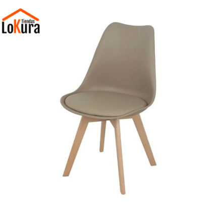 sillas ergonómicas para comedor en gris oscuro con asiento acolchado de piel sintética