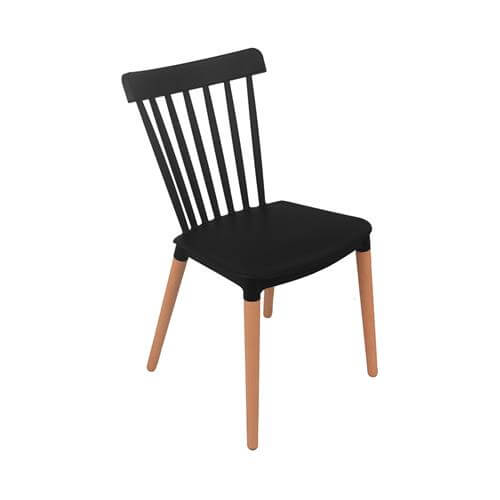 sillas plásticas con patas de madera