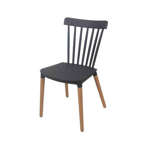 sillas plásticas con patas de madera