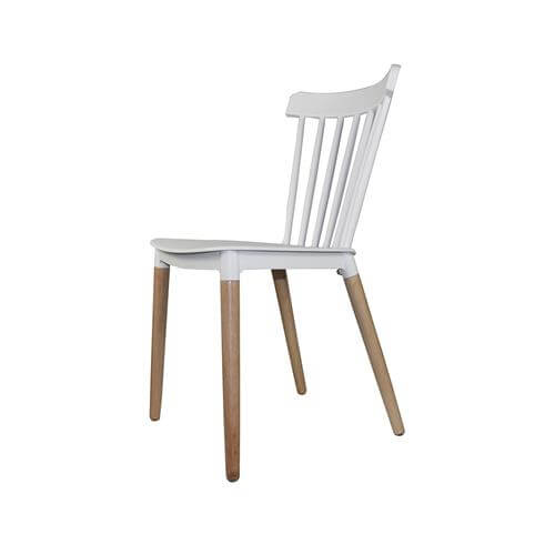 sillas plásticas con patas de madera