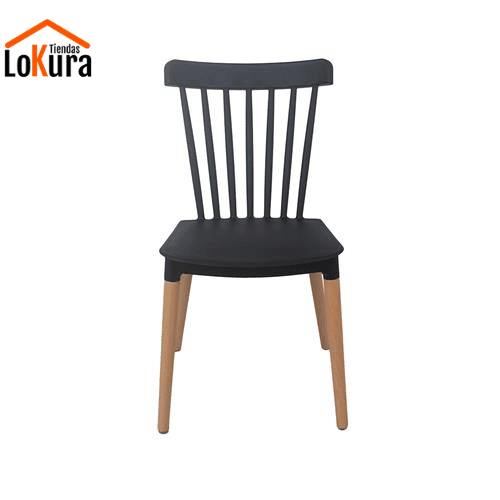 sillas plásticas con patas de madera