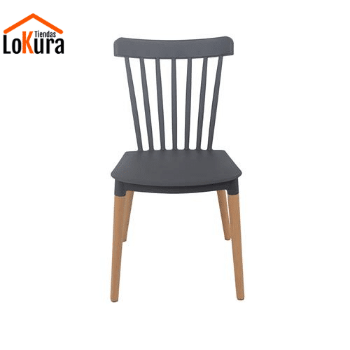 sillas plásticas con patas de madera