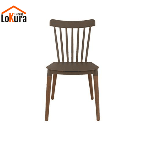 sillas plásticas con patas de madera