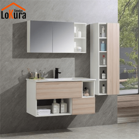 Conjunto mueble baño y columna Suspendidos