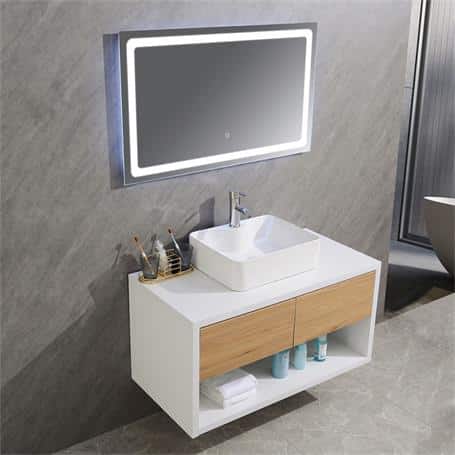 Mueble de baño con espejo y luz