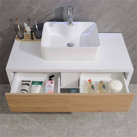 Mueble de baño con espejo y luz