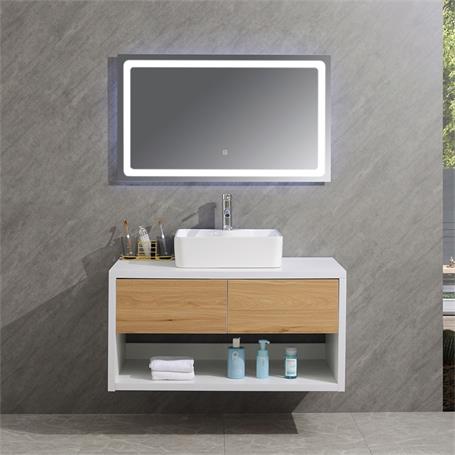 Mueble de baño con espejo y luz