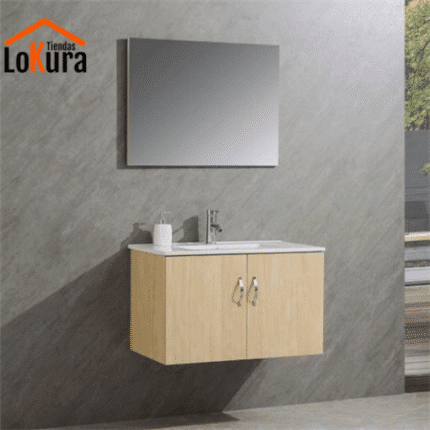 Mueble lavamanos con espejo
