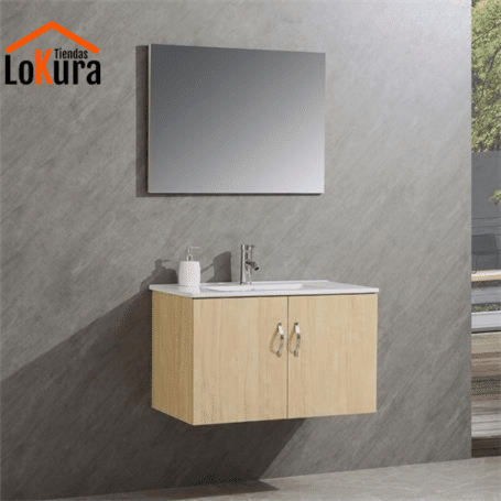 Mueble lavamanos con espejo