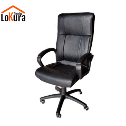 Silla Ejecutiva Cómoda OFI1900 negra con respaldo alto y ruedas de nylon.