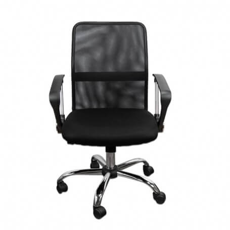 Silla escritorio malla con brazos negra