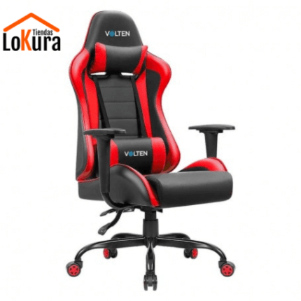 Sillón de juegos gamer en negro y rojo
