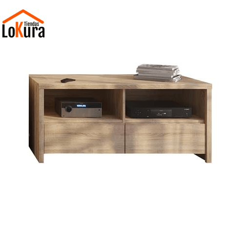 Mueble para tv 120 cm Kaspian en madera con cajones amplios, ideal para almacenamiento y complementos audiovisuales