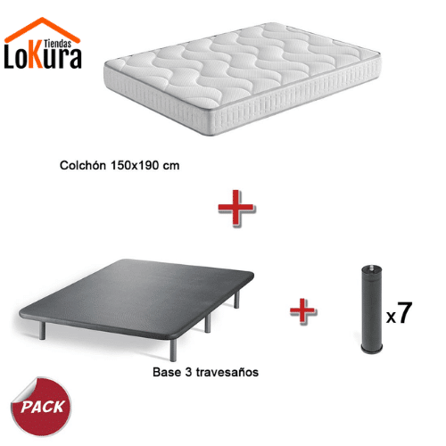 combo colchón mas base cama