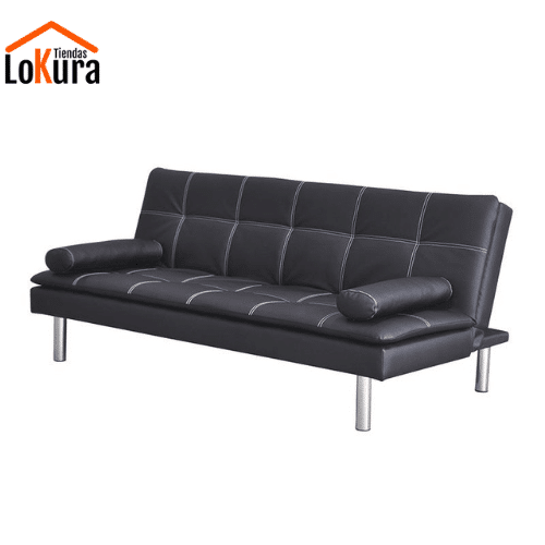 Sofá cama 180 x 80 negro, multifuncional y elegante, perfecto para apartamentos pequeños.