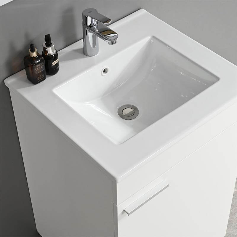 Mueble lavabo baño en color blanco con acabado resistente a la humedad