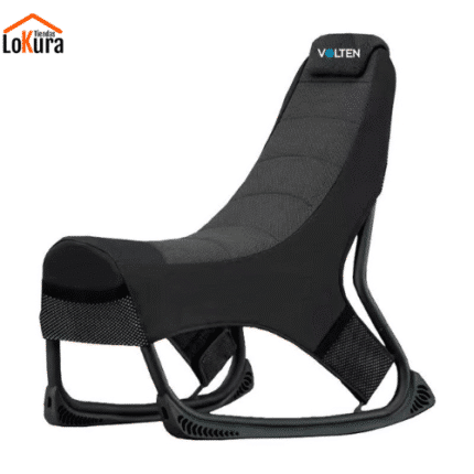 Silla playseat con estructura de metal y tela transpirable en color negro, medidas 24x64x84 cm