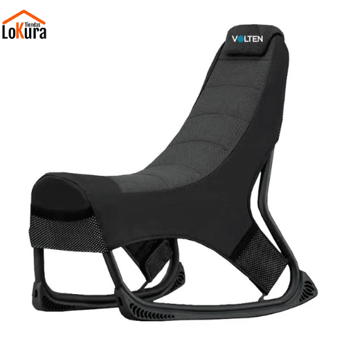 Silla playseat con estructura de metal y tela transpirable en color negro, medidas 24x64x84 cm