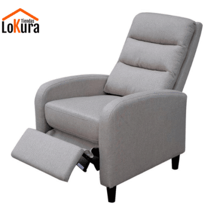 Sillones descanso relax en color gris con reposapiés extendido, ideal para momentos de relax en el hogar