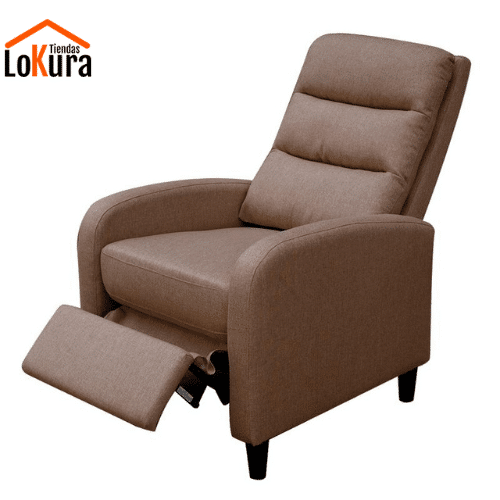 Sillones descanso relax en color marrón, con reposapiés extendidos y diseño elegante