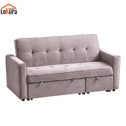 Sofá cama espuma 2 plazas color marrón con espuma de alta densidad y estructura de madera maciza