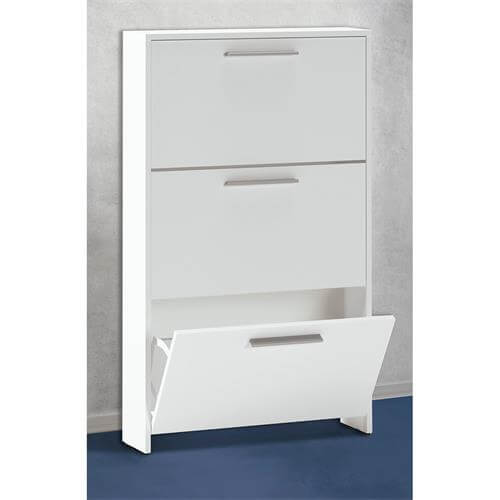 Zapatera de madera blanca