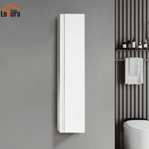 Columna mueble auxiliar baño en color blanco, medidas de 145x30x25cm y acabado minimalista
