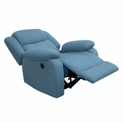 Sillón reclinable eléctrico tela azul Momi con estructura solida y robusta